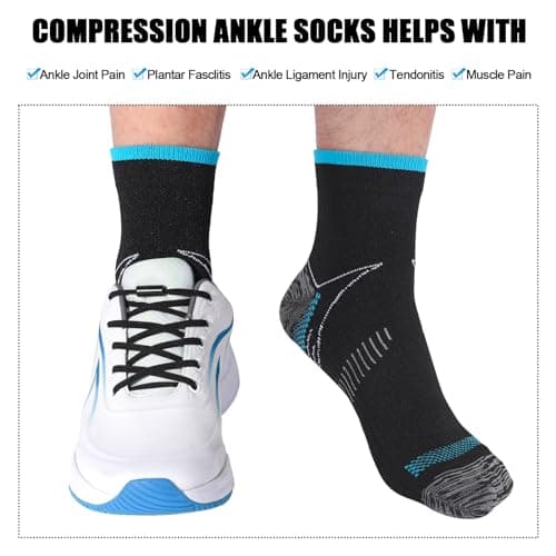 GSrenyu 8 Pairs Compression Socks for Women & Men, Upgraded Plantar Fasciitis Socks Relief Foot Pain Arch Support Ankle Support Socks for Athletic Sports Running Medical Travel Pregnancy (L-XL) — view 6