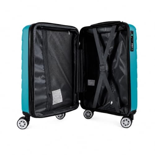 Set of 3 Pcs Luggage Hardshell Suitcase Light Weight, Teal — view 4