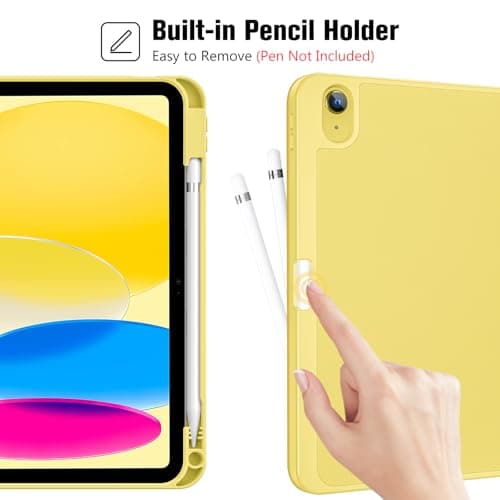 ProCase Smart Case+Screen Protector for iPad (A16) 11/10th Gen, Yellow — view 3