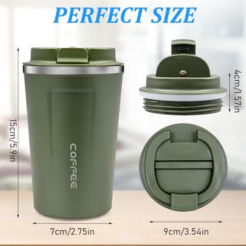 4 Pack Travel Coffee Mugs, 380ml Reusable Insulated Mug with Leakproof Lid — view 2