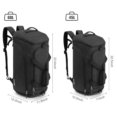 G4Free 3-in-1 Gym Duffle Bag Men Women, 45L Waterproof Sports Bag Backpack with Wet Pocket & Shoes Compartment, Travel Weekender Overnight Duffel Bag — view 3