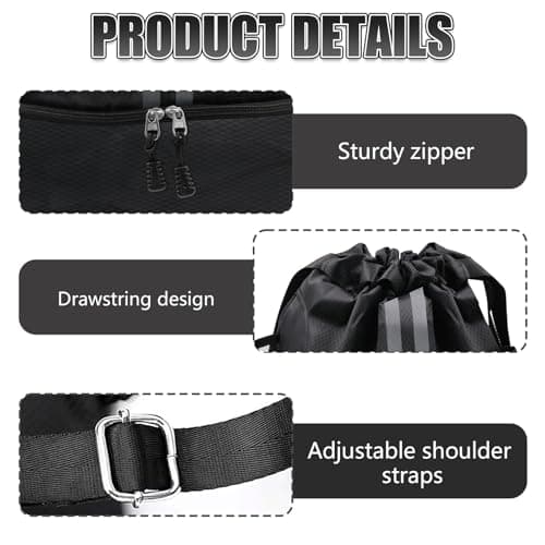 Guzeelu Drawstring Bag With Shoe Compartment, Football Boot Bag Gym Backpack, Waterproof PE Bag For Men Women School And Travel — view 3