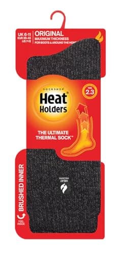 HEAT HOLDERS - Mens & Womens 2.3 Tog Original Thermal Socks | 3 Sizes | Thick Warm Fluffy Insulated Socks for Winter | Ideal for Raynauds (6-11, Charcoal) — view 3