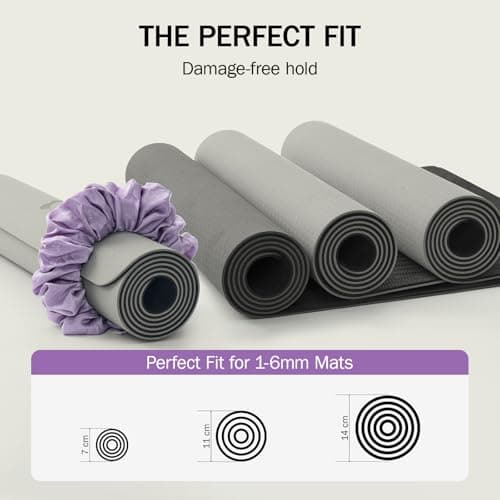 Slim Panda Yoga Mat Strap, 2-in-1 Yoga Mat Carrier & Hair Scrunchie, Premium Velvet Adjustable Carry Strap for 1-6mm Mats | Portable, Stylish, Durable & Elastic (Mat Not Included) — view 2