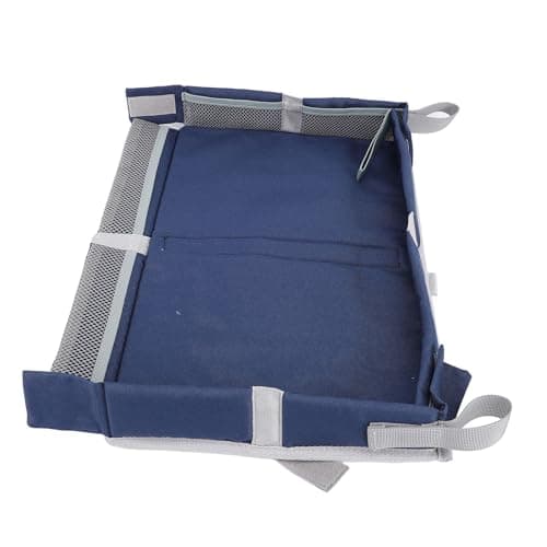 YWBL-WH Foldable Kids and Adults Travel Tray Cover for Airplane Tray Table, Multifunctional Airplane Tray Organizer, Tray Table Organizer for Snacks, Toys (Navy Blue)