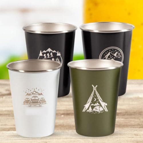 QuivyLivy 4 Piece Camping Mug Set 350ml Stainless — view 4