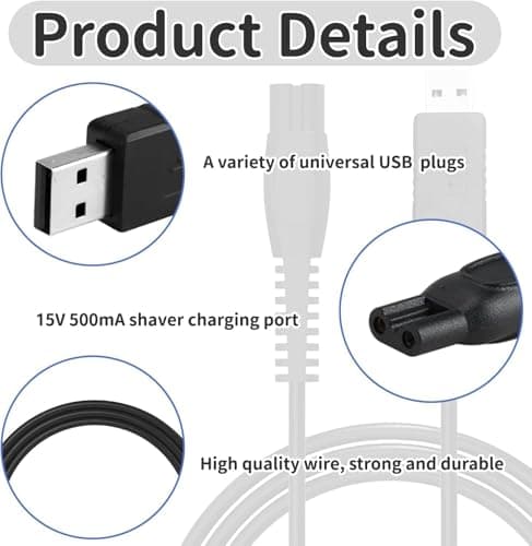 USB Replacement Charging Cord – 15V Fast Charging Cable – Durable and Travel-Friendly Power Adapter — view 3
