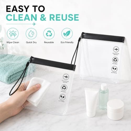4Pcs TSA Approved Clear Toiletry Bag, 20x20cm Waterproof Travel Bag — view 4