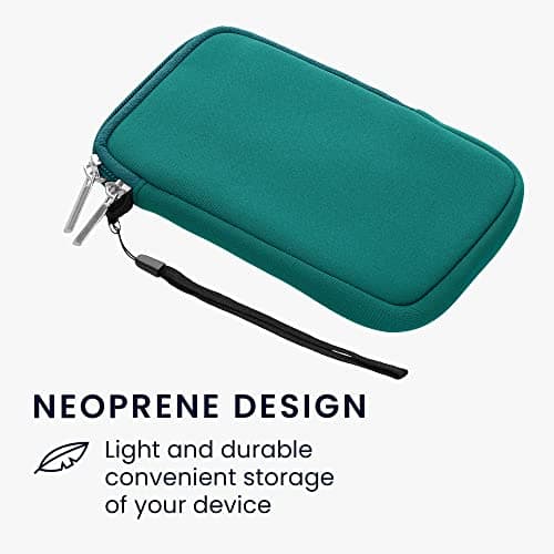 kwmobile Universal Phone Pouch Size L - 6.5" - Neoprene Smartphone Pouch with Zip - Water-Repellent Mobile Phone Case - Sleeve in Petrol — view 3