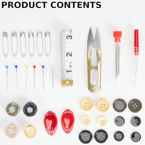 VEPKOIT Military Survival Sewing Kit, Portable Sewing Kit with Buttons for Men or Women, Small Repair Tools with Zipper Closure in Durable Nylon Case for Travel Field Emergency (Coyote) — view 2