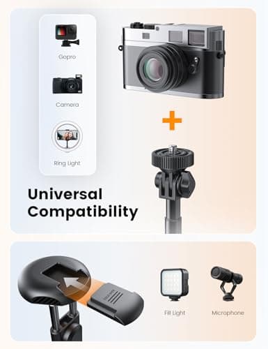 ANXRE 71"/180cm Phone Tripod for Phone＆Camera, NT79 Extendable Selfie Stick — view 4