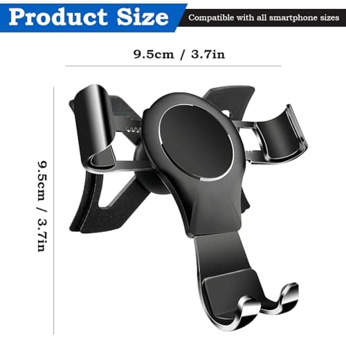 Focenat Car Phone Holder, Vehicle Mobile Phone Stand Mount, Gravity Auto Lock Aluminum Alloy with 360 Degree Rotation, Stable No Jitter Air Vent Cradle, Compatible with Audi A3 — view 2