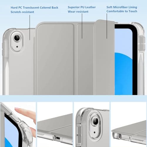 Case for iPad (A16) 11th/10th Generation with Pencil Holder, Silver — view 3