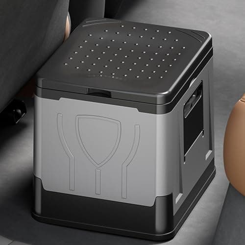 Folding Collapsible Toilet with Paper Holder & Lid Emergency Toilet Reusable for Camping Travel Outdoor Car RV & Emergency Use (Grey) — view 5