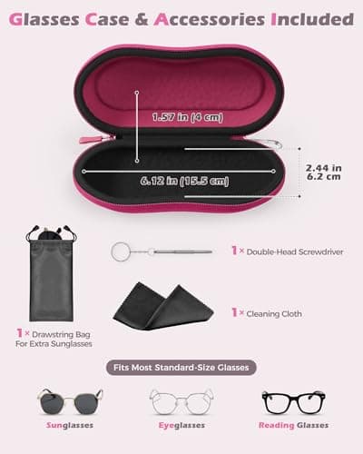 ProCase Sunglasses Case, Hard Shell Glasses Case for Men Women -Raspberry — view 2