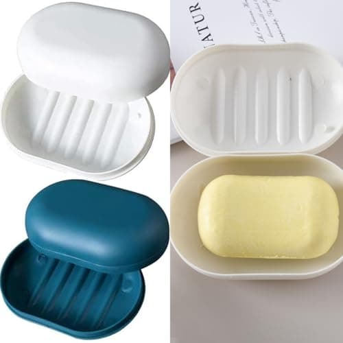 2PCS Travel Soap Case Soap Dish with Lid for Shower Bathroom School Gym