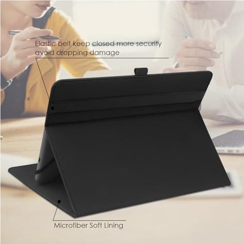 HGWALP Universal 9",9.7",10.1",10.2",10.5",10.9",11" Tablet Case,Protective Cover Stand Folio Case for 9-11 Inch Tablet,Tablet Case Cover with Pen Holder for iPad, Samsung, Other Tablet-BK — view 5