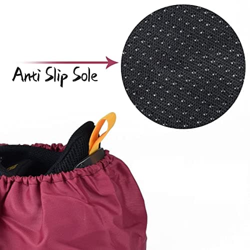 MELTU 1 Pair Reusable Shoe Covers, Non-Slip Washable Overshoes, Waterproof Boot Covers, Dustproof Overshoes for Household (Red) — view 5