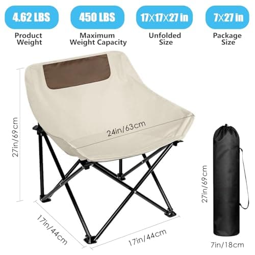 Herb Life Camping Chair, Picnic Chair, Ultralight Folding Camping Chair, Rich Pockets, Outdoor Camping, Beach, Fishing, Picnic, Lawn, Concert, Hiking Foldable Camping Chair (3.5 pounds) — view 3
