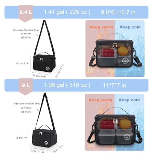 BEHONA 6.4L Insulated Lunch Bag, Cool Bag, Foldable Cooler Bag, Picnic Bag — view 3