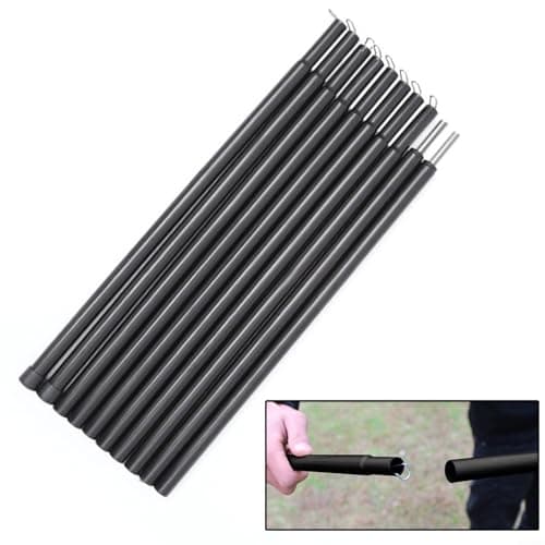 Nexbrill Telescopic Tent Poles 10-Pack Adjustable Rods for Camping Canopy Awning Tarp Shelter Beach Sun Shade Windbreak Portable Metal Pole Kit 43cm(10 knots) — view 5