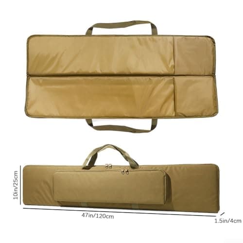 Zoegneer Waterproof Fishing Rod Bag 120cm Portable Short Model Tackle Storage Case with Shoulder Strap for Outdoor Travel Camping Black Green Khaki 600D PVC Oxford Fabric Large Ca(black) — view 5