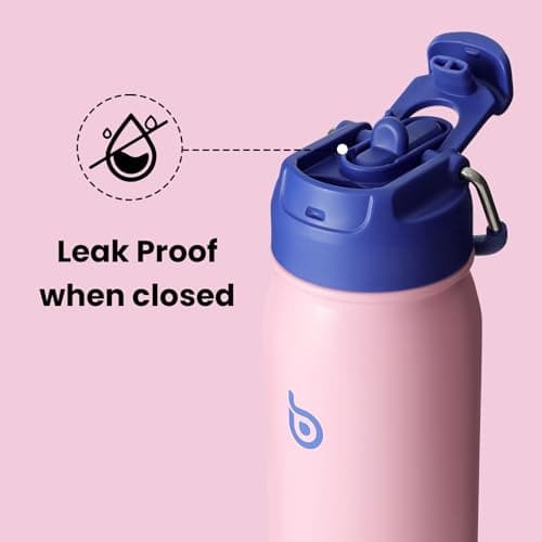 BOTTLE BOTTLE 16oz(470ml) Stainless Steel Kids Insulated Sports Water Bottle with Straw and Pill Holder for Gifts and School (Bubble Candy) — view 4