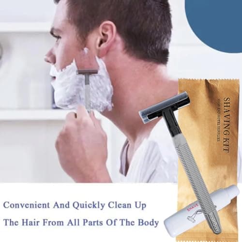 10Pack Luxury Individually Wrapped Hotel Disposable Razors Kit With Shave Cream; Clean and Hygienic; Eco-Friendly Travel Private Body Razor; Portable Shaving Razor Set for Home Hotel Travel — view 6