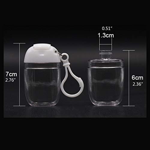 5 Pack Portable Squeeze Bottles Empty Leak Proof Plastic Travel Bottles Hand Sanitizer Refill with Keychain Holder — view 2