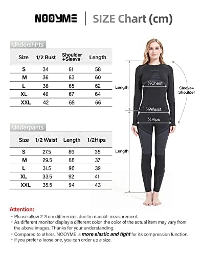 NOOYME Thermal Base Layer Women, Ski Base Layers Women, Ladies Thermal Clothing & Leggings Quick Dry Thermal Underlayer Women Ladies Thermal Underwear Set — view 6