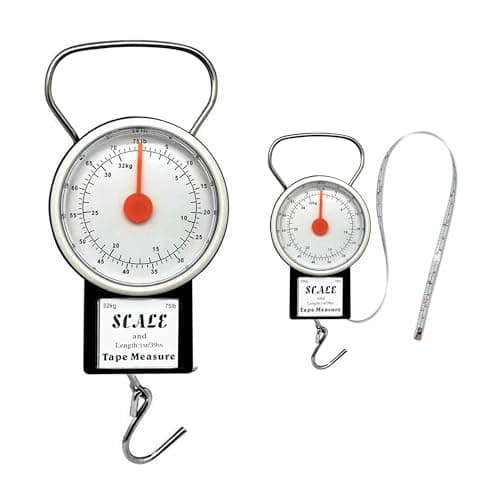 G4GADGET Portable Travel Luggage Scale 32KG | Handheld Analog Suitcase Weighing Scale with Hook | Compact, Accurate & Lightweight for Baggage Weight Check