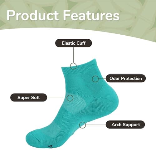 BambooMN Unisex Men's and Women's Rayon from Bamboo Athletic Quarter Crew Sock for Home Travel Work and Sport - Small/Medium - Olive Green - 4 Pairs — view 4