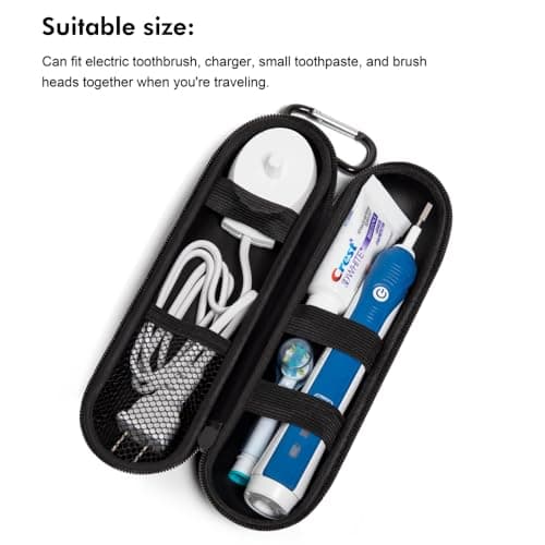 seplouis Electric Toothbrush Travel Case for Oral-B/Philips Sonicare/Colgate/seago/Bitvae/Braun and Most Other Brands of Electric Toothbrushes, and Includes 2 Universal Toothbrush Head Covers, Green — view 4