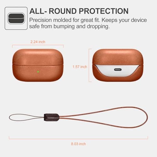 ICARER Genuine Leather Case for Samsung Galaxy Buds 4/4 Pro 2026, Brown — view 5