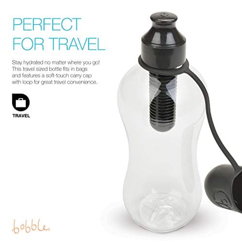 bobble Classic Water Bottle, Filtered Water, BPA-Free Reusable Bottle, Soft Touch Carry Cap with Replaceable Carbon Filter for Sustainable Water and Hydration 34 oz, (Navy Blue) — view 5
