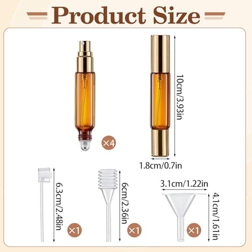 4PCS Refillable Perfume Bottle- 10ml Dual Use Rollerball Bottles Empty — view 4