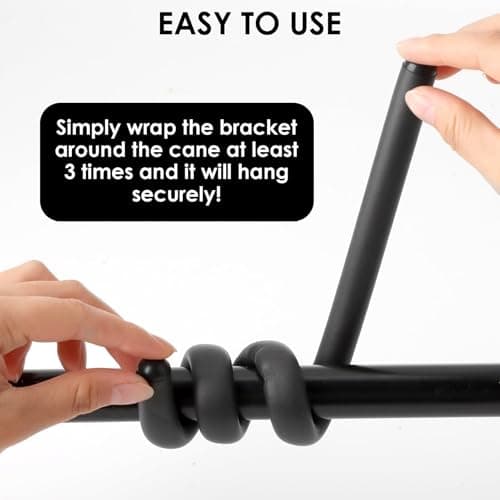 Novstuf Walking Stick Holder, Ties Crutches Holder Black Universal — view 3
