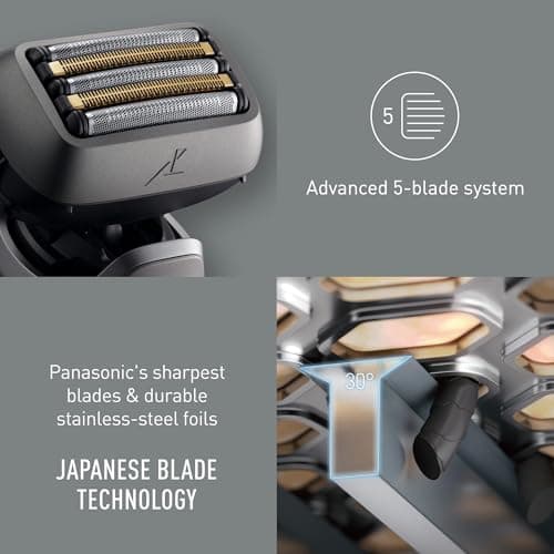 Panasonic ES-L550 Series 900 5-Blade Electric Shaver for Men, USB-C Charging, Intelligent Beard Sensor+, 20D Flexible Head, Wet & Dry, Pop-Up Trimmer, Travel Case — view 3