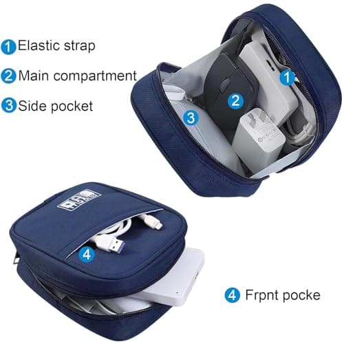 Tniytru 2PCS Tech Pouch, Cable Case and Travel Pouch, Tech Bag and Cable Storage Bag, Travel Tech Pouch and Cable Organiser Bag — view 4