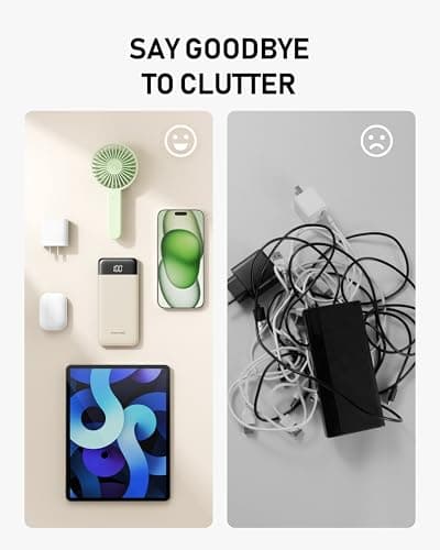 Charmast Portable Charger, 10000mAh Power Bank with Built in 4 Cables — view 4