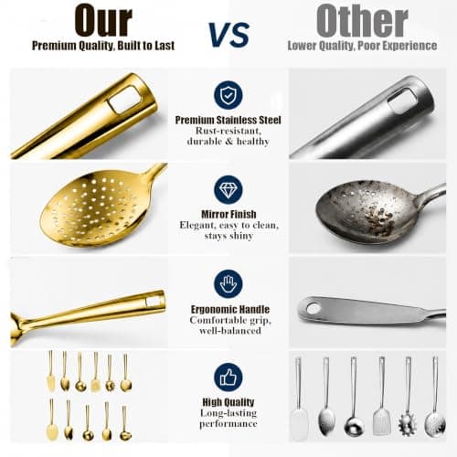 11 Pcs Stainless Steel Kitchen Utensil Set, Cooking Utensils Set — view 4