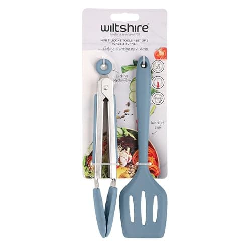 Wiltshire Silicone Mini Kitchen Tongs & Turner, Set of 2, Petrol Blue — view 5