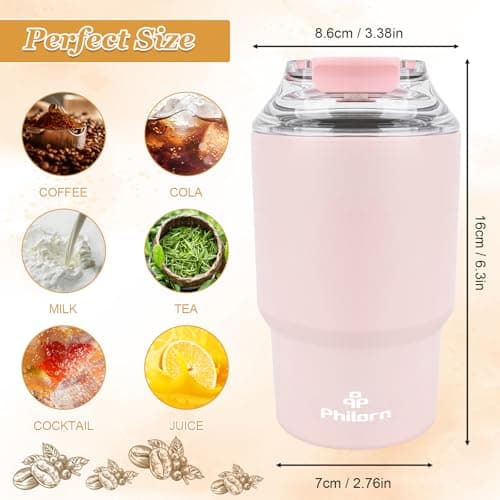 Philorn Coffee Cup Travel Mug, 14OZ/400ml Insulated Coffee Cup — view 2