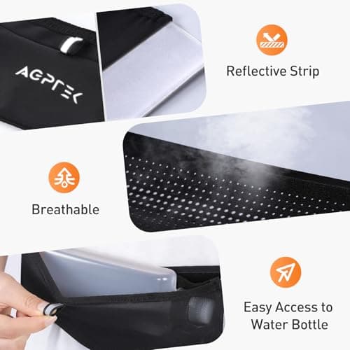 AGPTEK Running Belt with Water Bottles, Hydration Waist Pack for Men Women — view 5