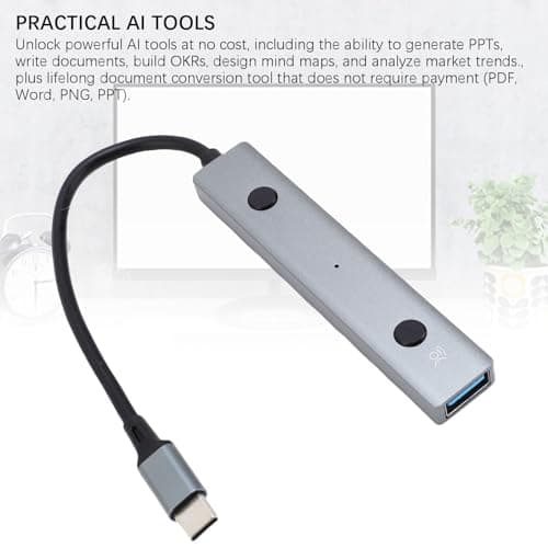 Gedourain AI Voice Hub Powerful AI Tools USB Adapter for Laptops Desktops Tablets, Aluminum Alloy, Plug and Play for Students and Digital Nomads — view 2