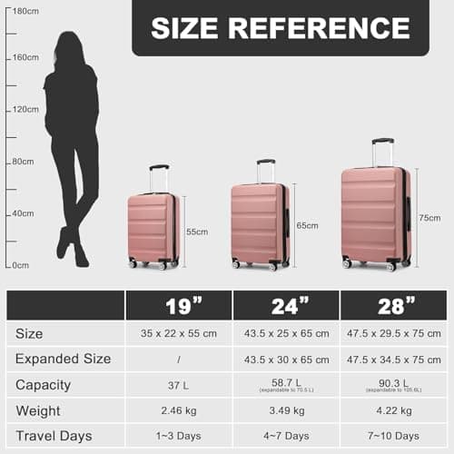 Kono 28 Inch Large Suitcase Expandable ABS+PC Hard Shell Checked Luggage — view 2