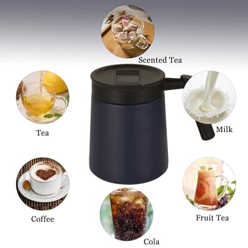 HZXYchen 500ml Thermal Mug with Handle, Stainless Steel Insulated Travel Cup, Leak-Proof Coffee Flask for Office, Car & Camping, Keeps Drinks Hot/Cold All Day (Navy Blue) — view 5