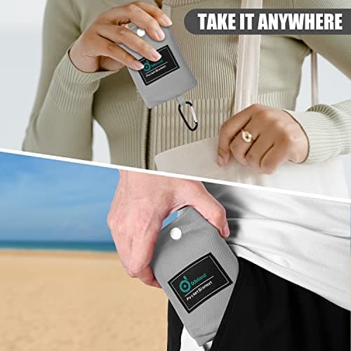 Odoland - Beach Mat - Nano Beach Blanket - Waterproof, Sand-Proof Picnic Mat - 110 x 160 cm - Portable and Lightweight for Camping, Picnics, Travel and Outdoor Events - Grey — view 4