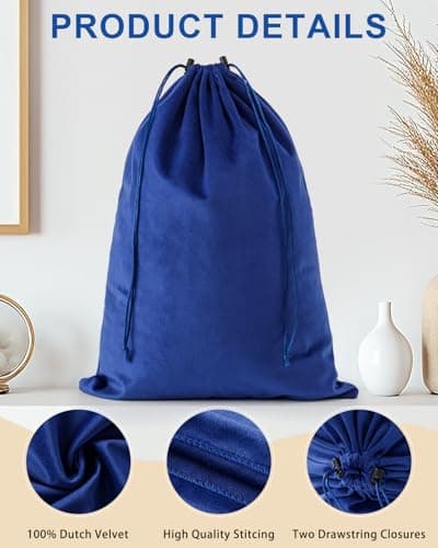 Julai Travel Shoe Bags, Velvet Drawstring Shoe Bags — view 4