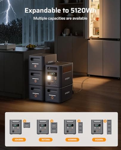 AFERIY P180Pro 1024Wh Portable Power Station, Expandable to 5120wh (3600W Peak), Fast Charging 0-90% in 1H, LiFePO4 Portable Battery with UPS, BMS, Solar Power Station for Camping, Home, Office — view 2